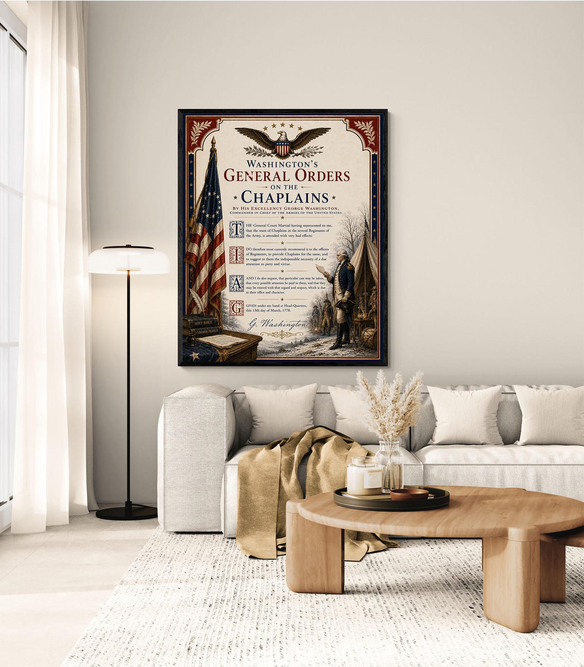 General Orders On The Chaplains Art Print | 1778 George Washington | USA Home Decor