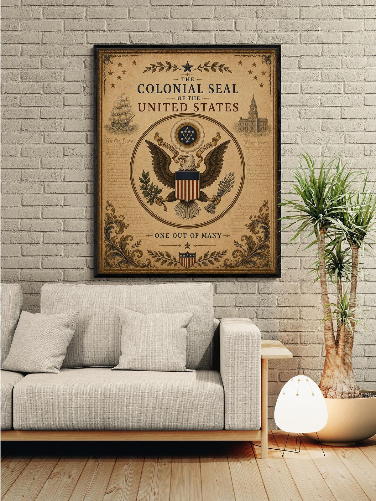 Colonial Seal of the United States Wall Art Print | American Eagle | Historical Americana | Vintage Patriotic Home Decor