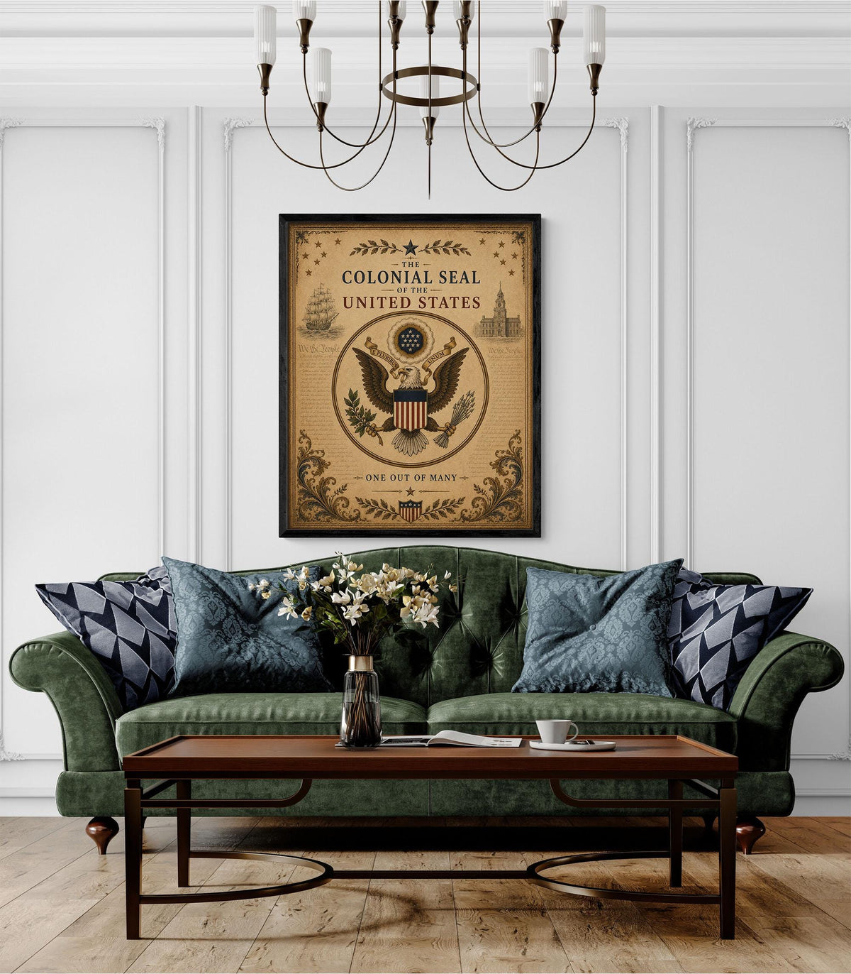 Colonial Seal of the United States Wall Art Print | American Eagle | Historical Americana | Vintage Patriotic Home Decor