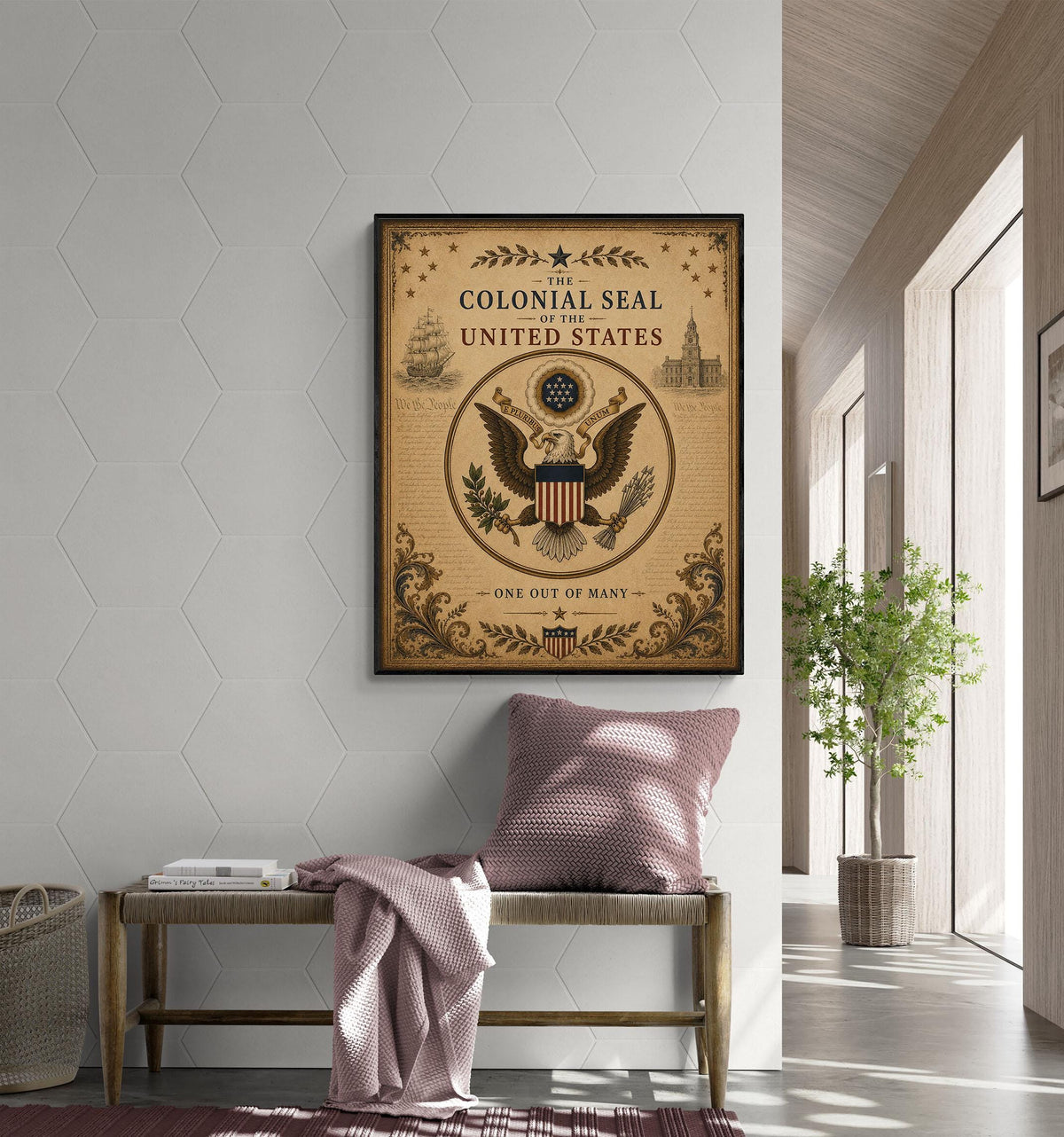 Colonial Seal of the United States Wall Art Print | American Eagle | Historical Americana | Vintage Patriotic Home Decor