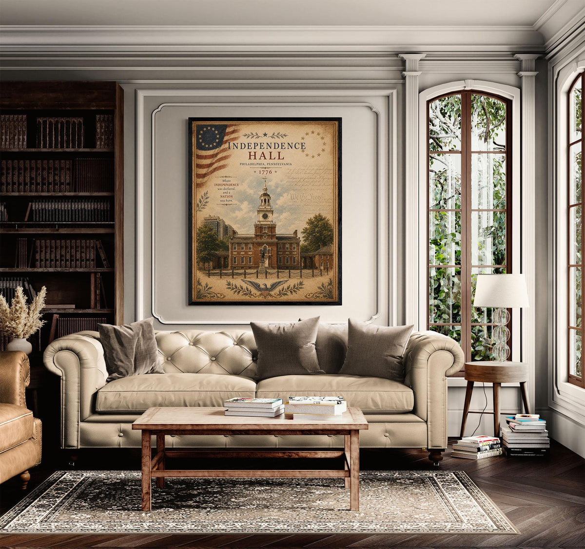 Independence Hall Wall Art Print | Philadelphia | Historical Americana | Vintage Patriotic Home Decor