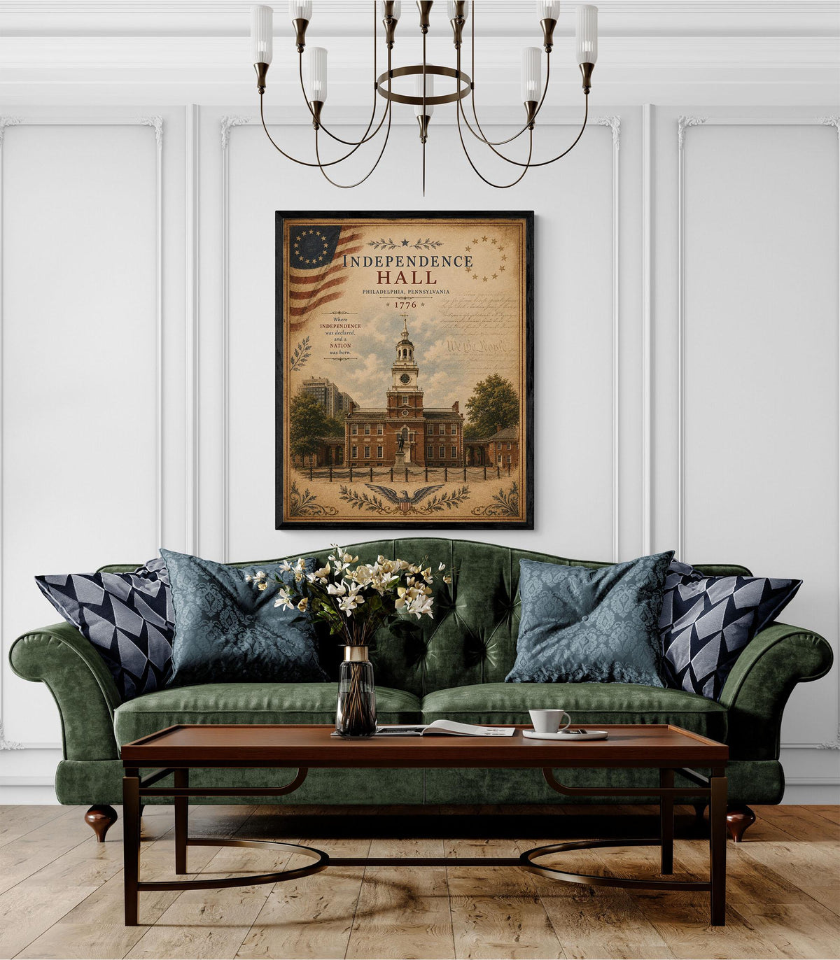 Independence Hall Wall Art Print | Philadelphia | Historical Americana | Vintage Patriotic Home Decor