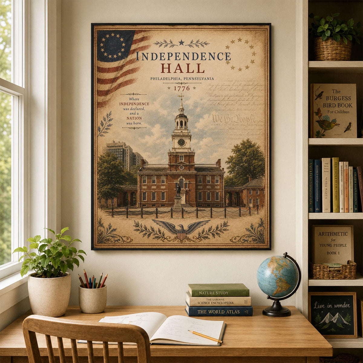 Independence Hall Wall Art Print | Philadelphia | Historical Americana | Vintage Patriotic Home Decor