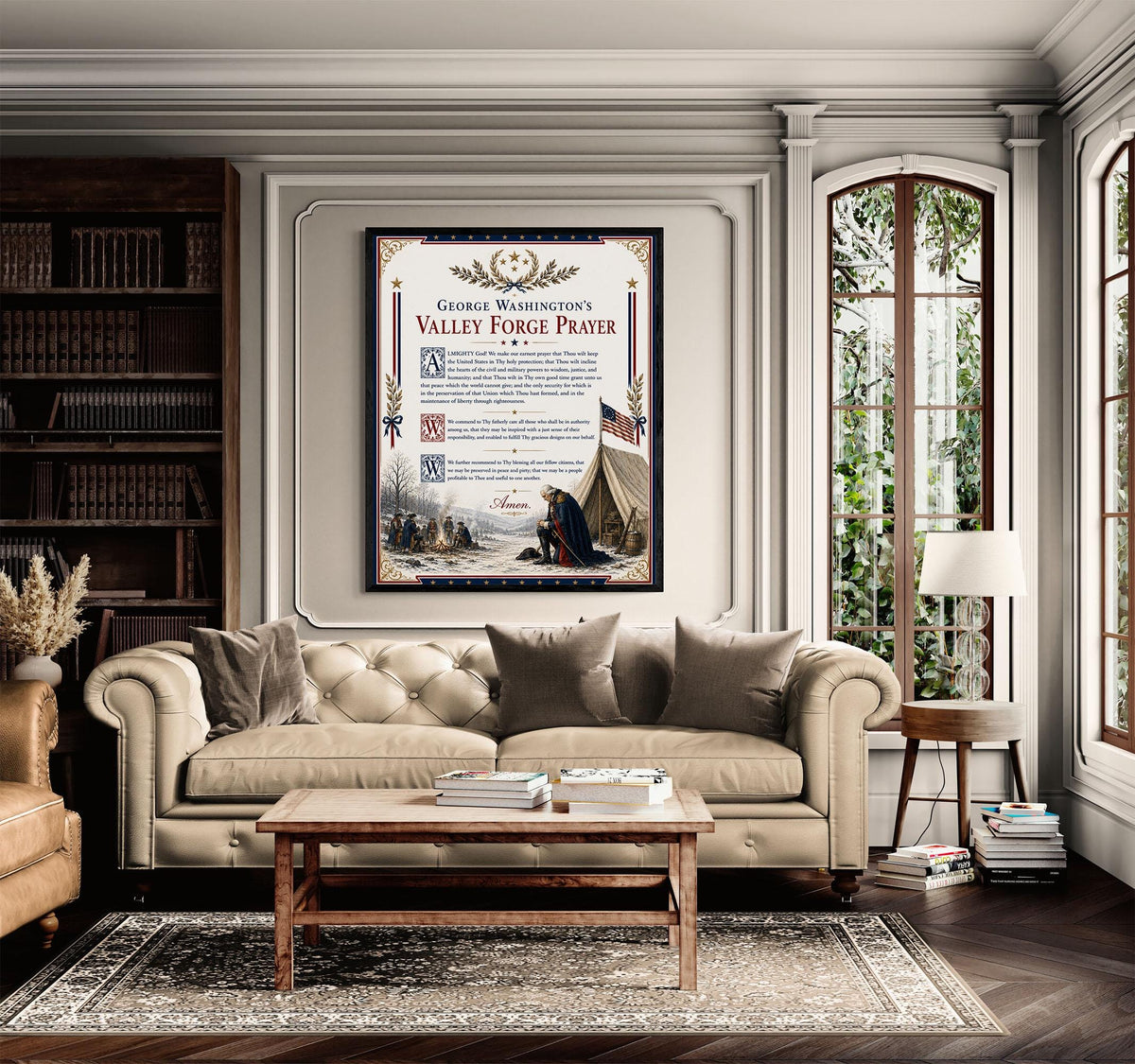 George Washington Prayer Art Print | Valley Forge | American Christian History | USA Home Decor
