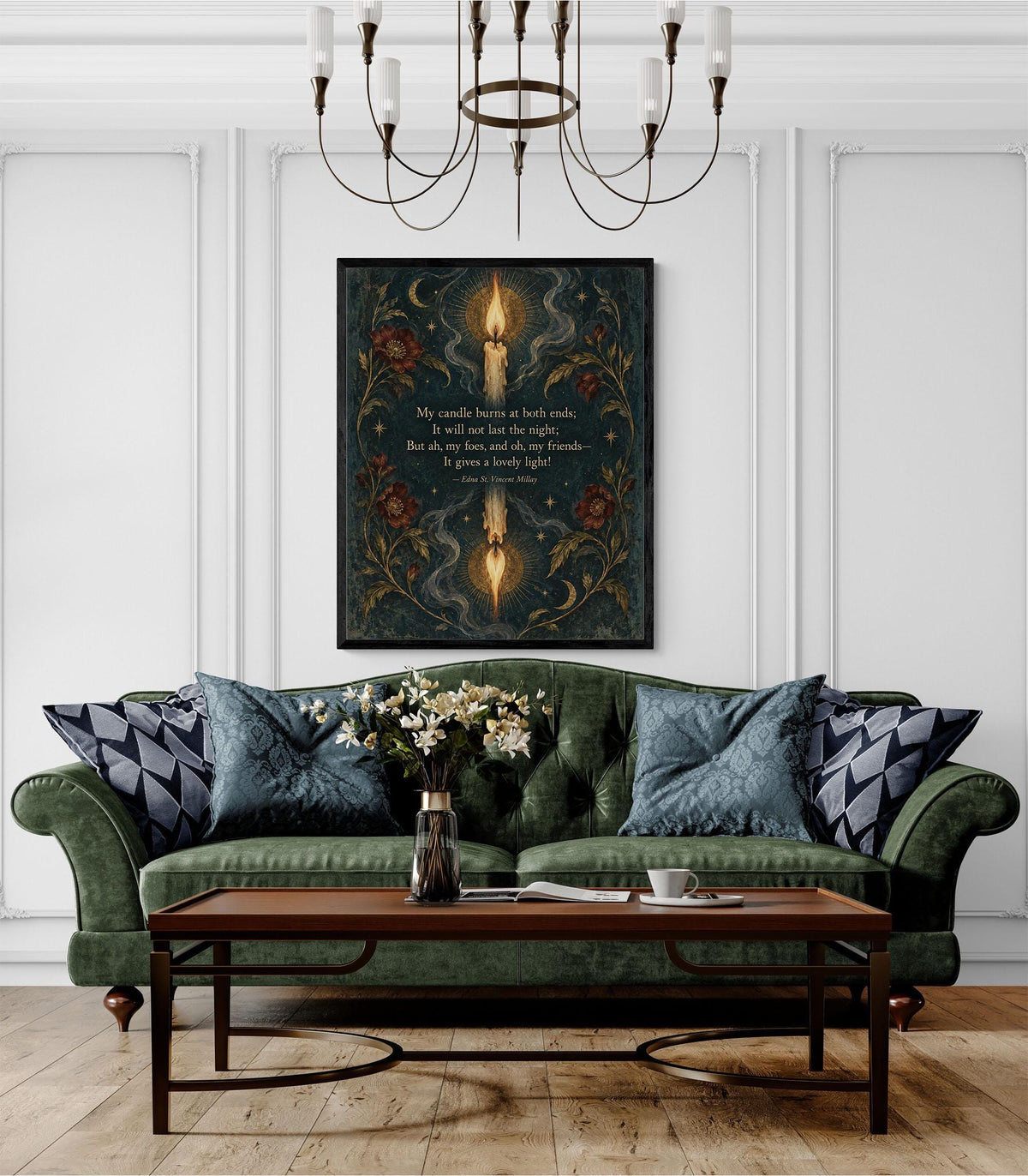 First Fig Quote Art Print | My Candle Burns at Both Ends | Edna Millay | Poetry | Home Decor | Literary Poster