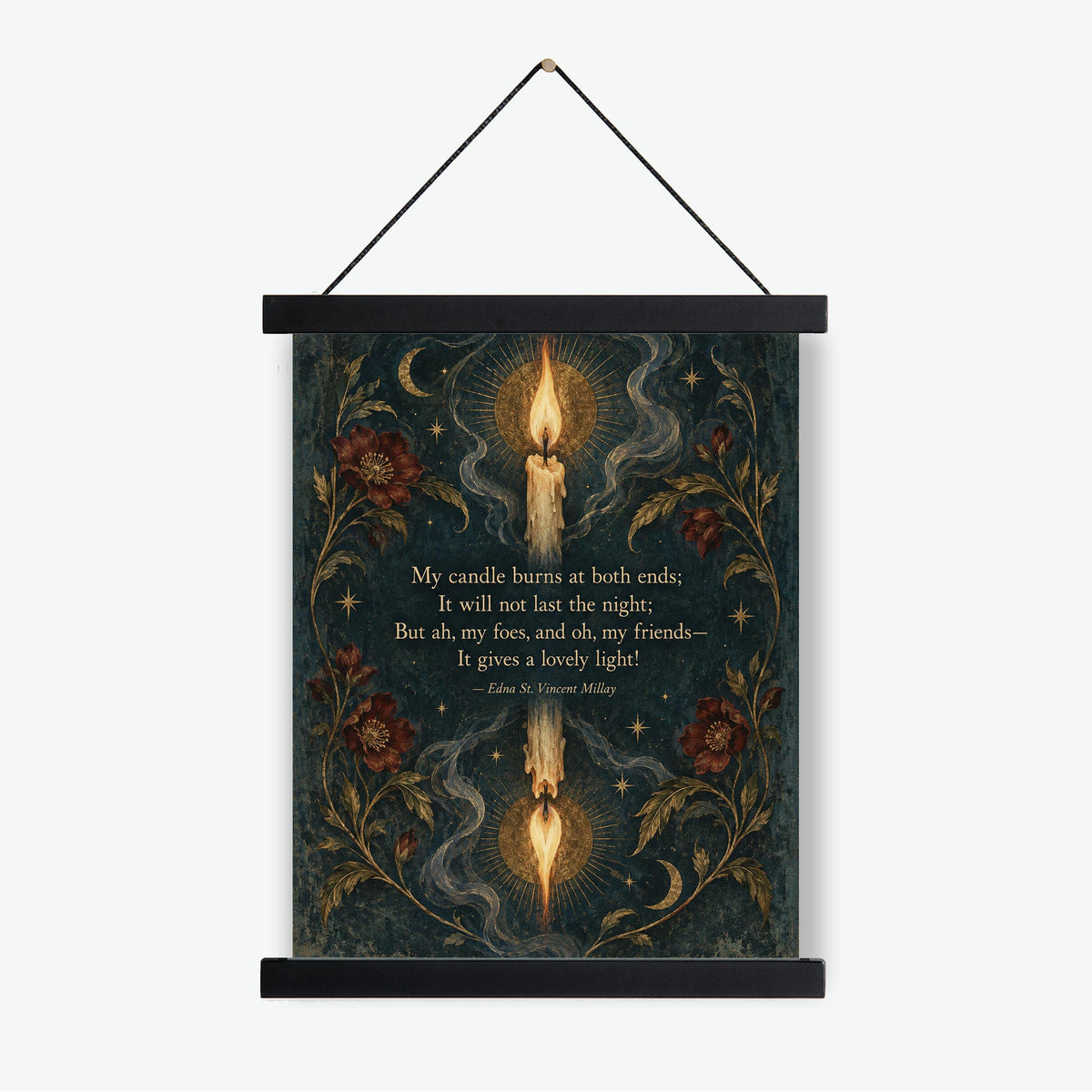 First Fig Quote Art Print | My Candle Burns at Both Ends | Edna Millay | Poetry | Home Decor | Literary Poster