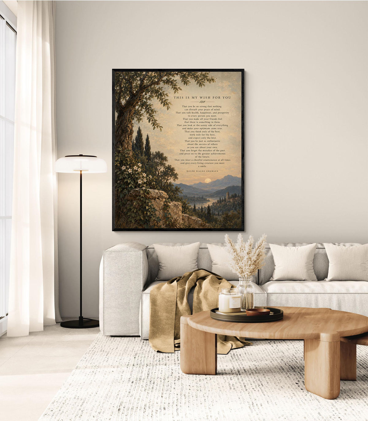 Ralph Waldo Emerson Quote Art Print, This Is My Wish for You, Literary Wall Home Decor