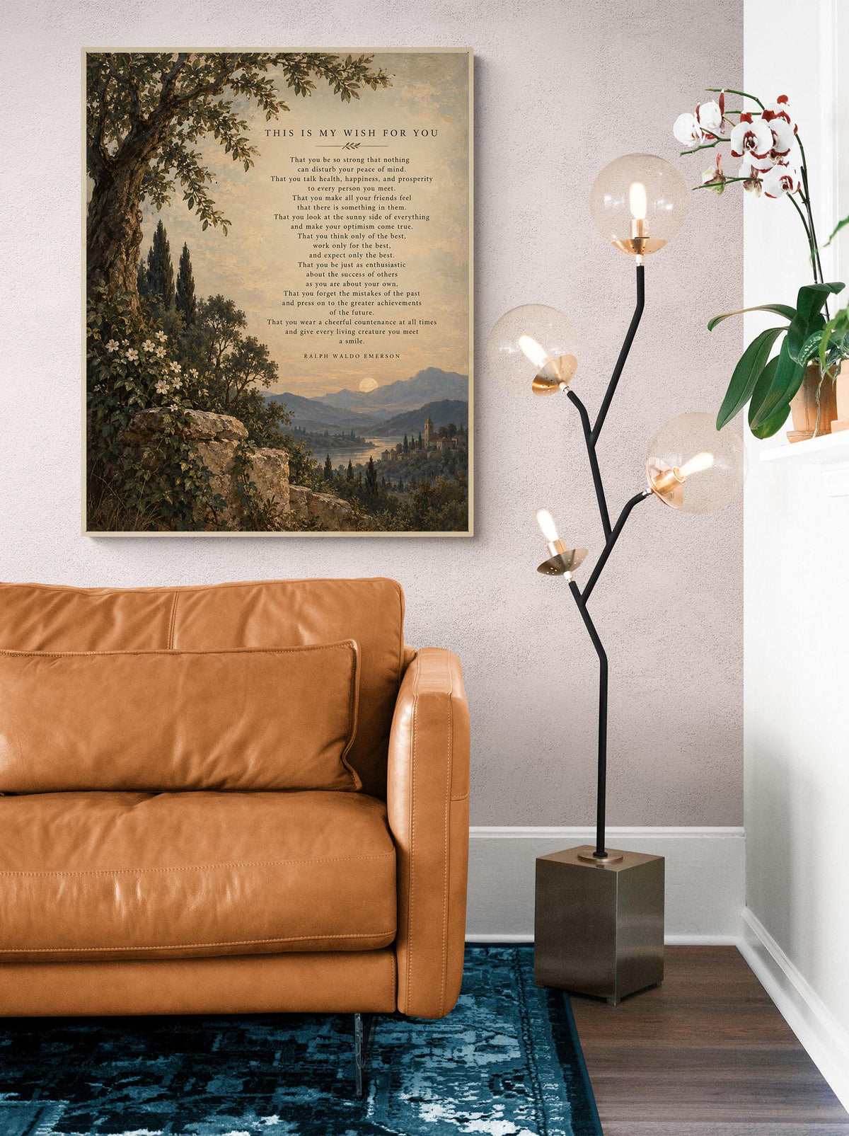 Ralph Waldo Emerson Quote Art Print, This Is My Wish for You, Literary Wall Home Decor