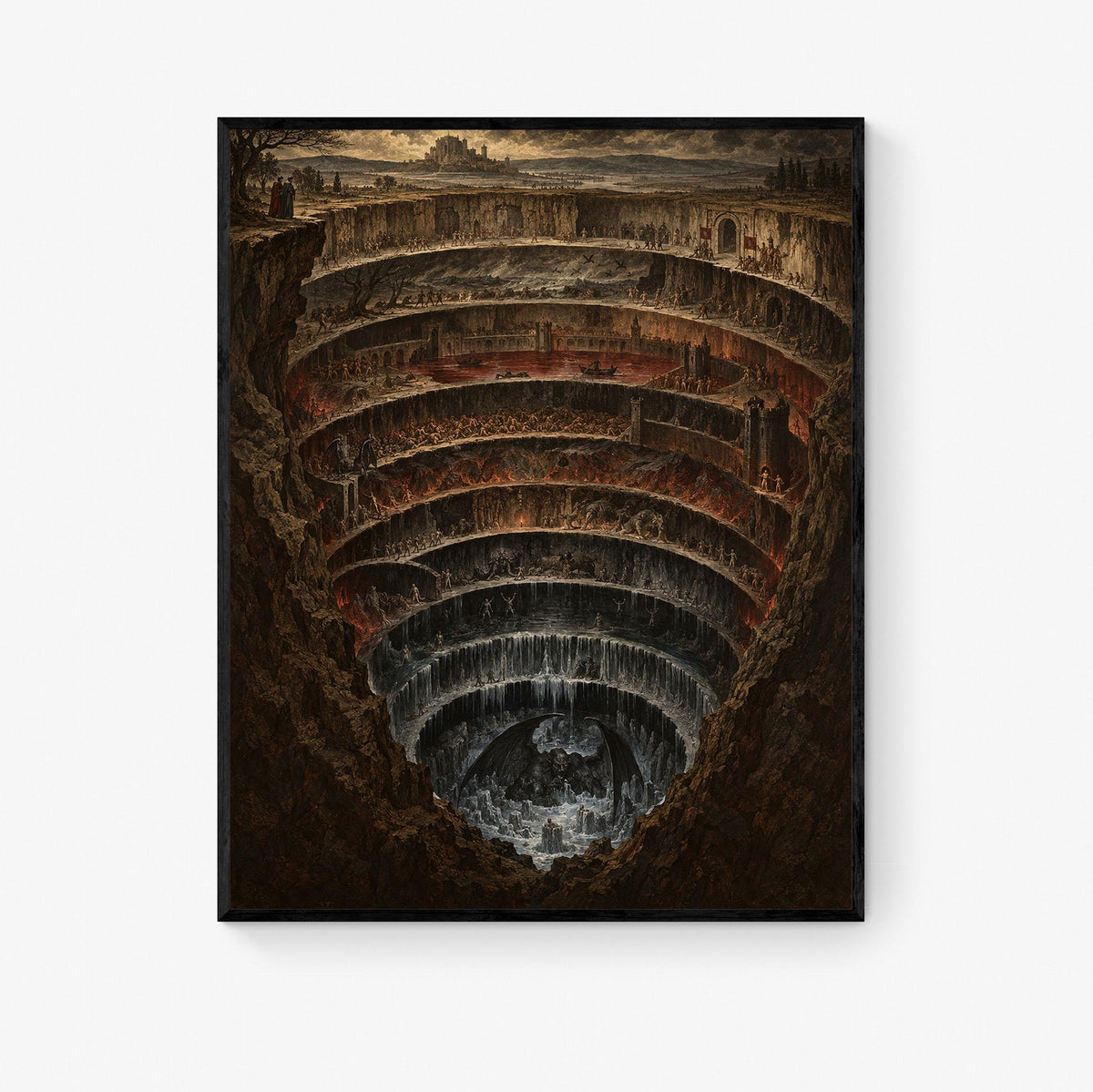 Dante’s Inferno Art Print, Nine Circles of Hell Dark Academia Wall Home Decor