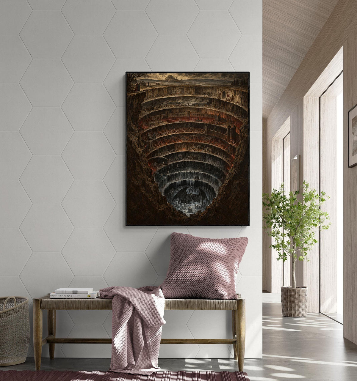 Dante’s Inferno Art Print, Nine Circles of Hell Dark Academia Wall Home Decor