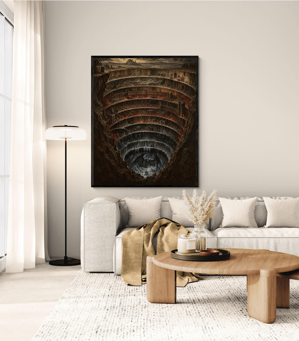 Dante’s Inferno Art Print, Nine Circles of Hell Dark Academia Wall Home Decor
