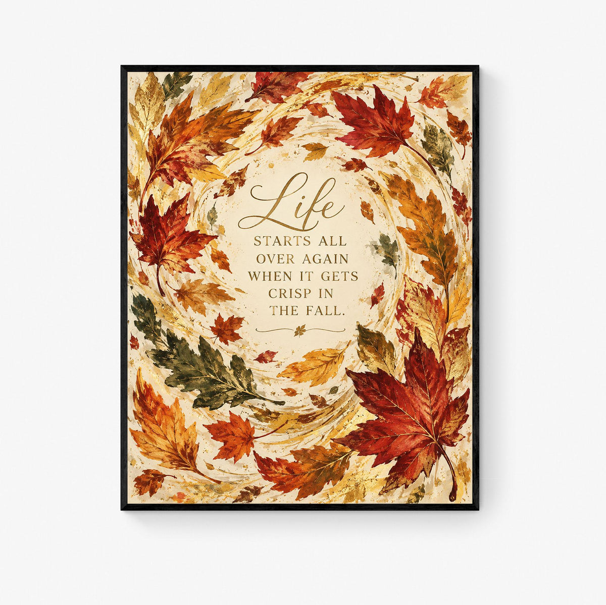 Great Gatsby Art Print | It Gets Crisp In The Fall | Literature Quote | Thanksgiving Home Decor