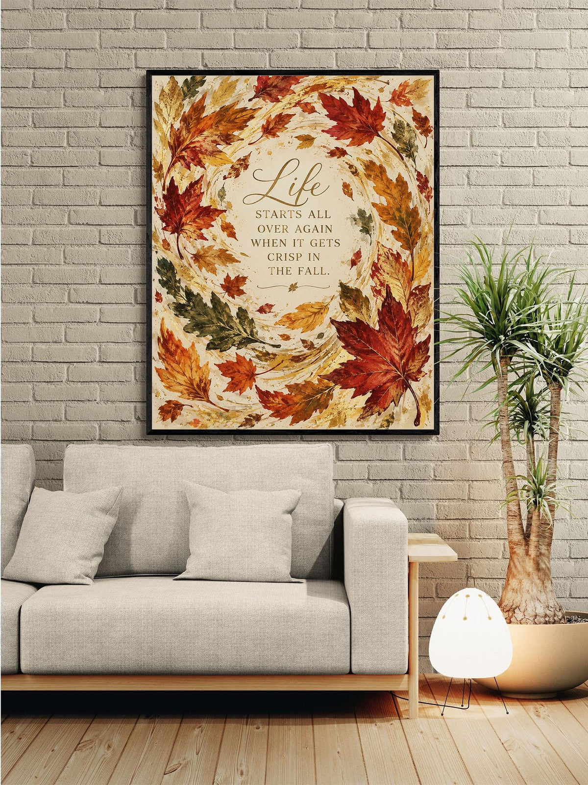 Great Gatsby Art Print | It Gets Crisp In The Fall | Literature Quote | Thanksgiving Home Decor