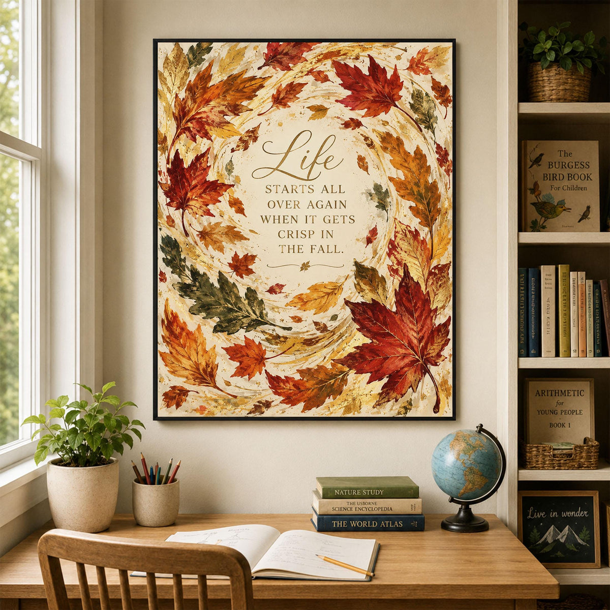Great Gatsby Art Print | It Gets Crisp In The Fall | Literature Quote | Thanksgiving Home Decor