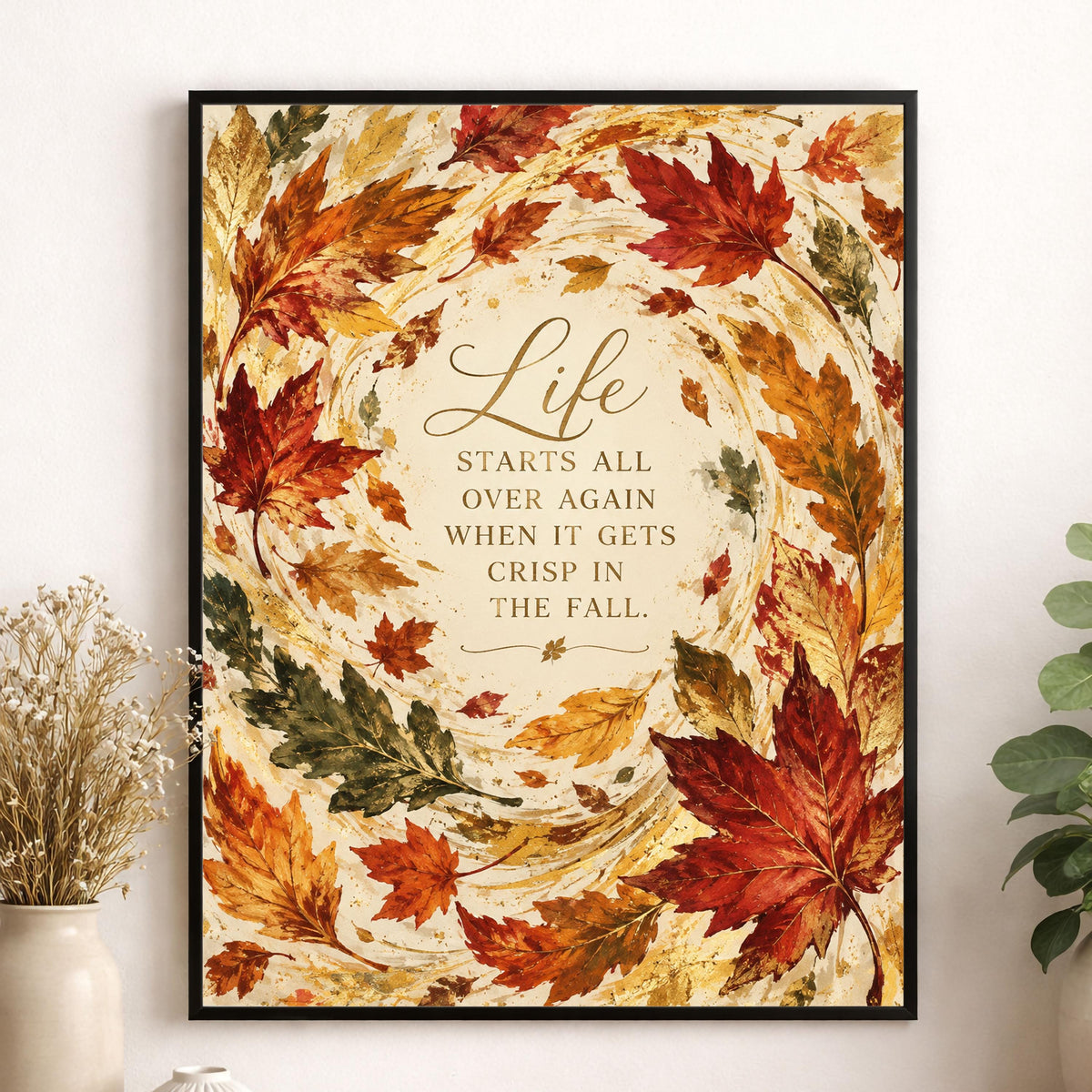 Great Gatsby Art Print | It Gets Crisp In The Fall | Literature Quote | Thanksgiving Home Decor