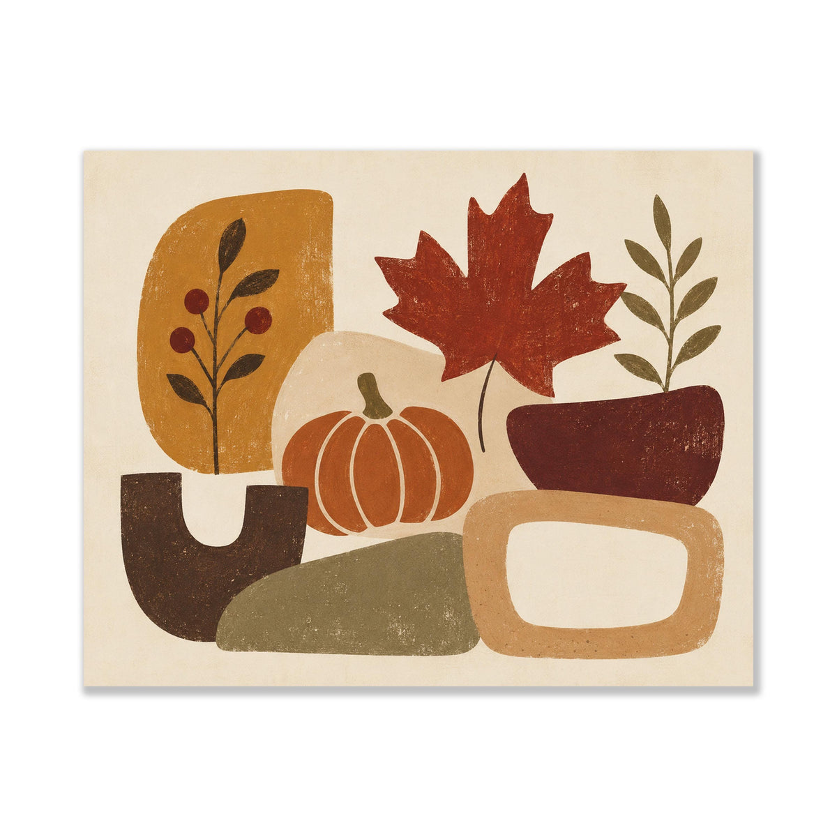 Fall Art Print | Abstract Pumpkin | Autumn | Thanksgiving Home Decor