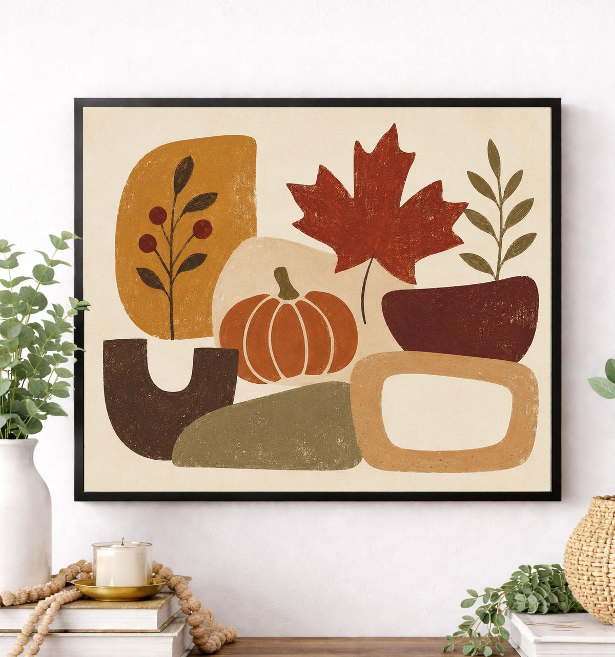 Fall Art Print | Abstract Pumpkin | Autumn | Thanksgiving Home Decor