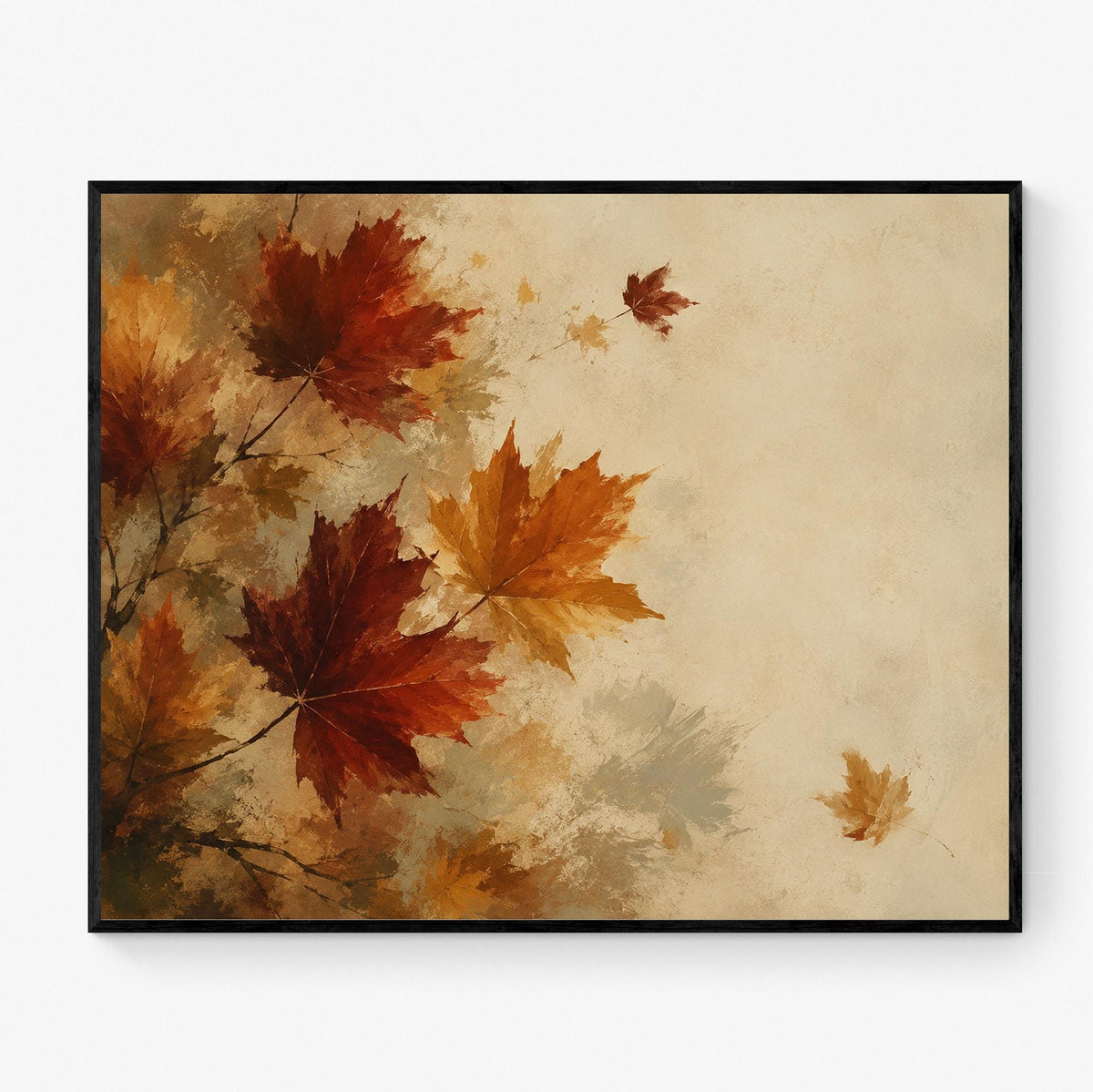 Autumn Leaves Art Print | Fall Maple Leaf | Rustic Neutral | Thanksgiving Home Decor