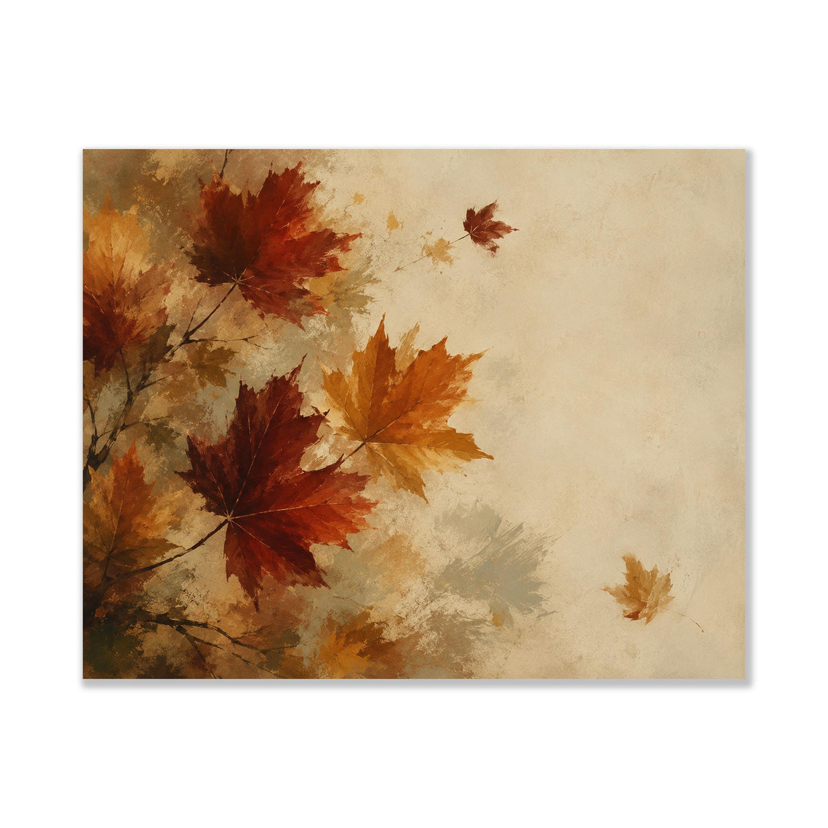 Autumn Leaves Art Print | Fall Maple Leaf | Rustic Neutral | Thanksgiving Home Decor