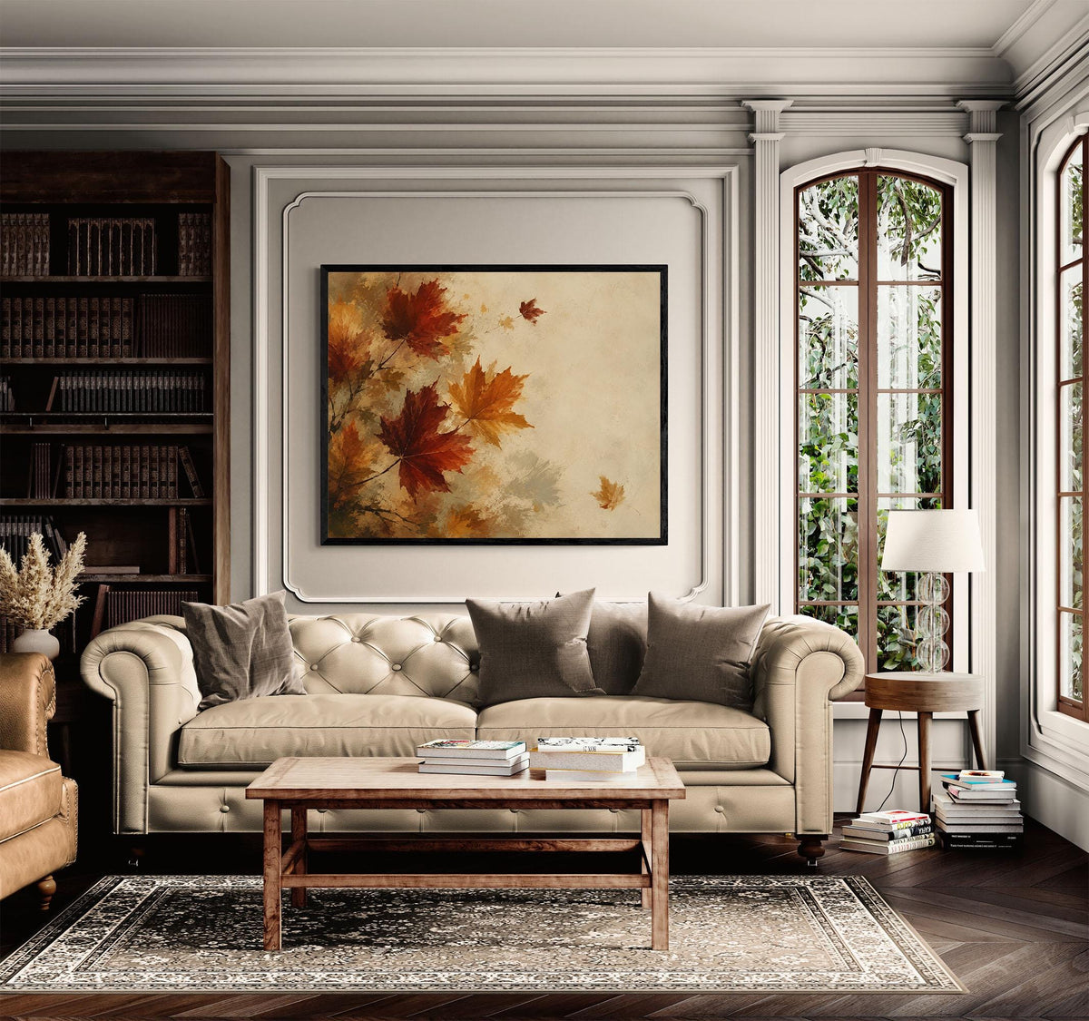 Autumn Leaves Art Print | Fall Maple Leaf | Rustic Neutral | Thanksgiving Home Decor