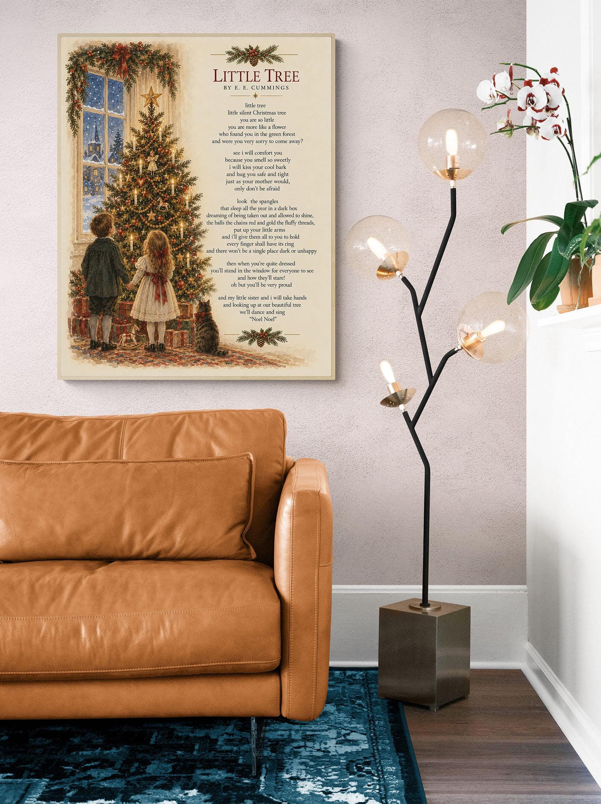 Little Tree Wall Art Print, EE Cummings, Christmas Holiday, Home Decor