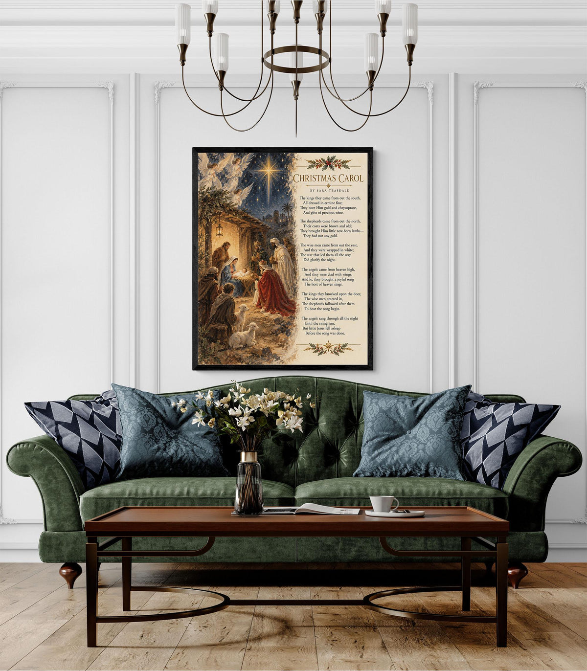 Christmas Carol Wall Art Print, Teasdale Quote, Holiday Poem, Nativity Home Decor