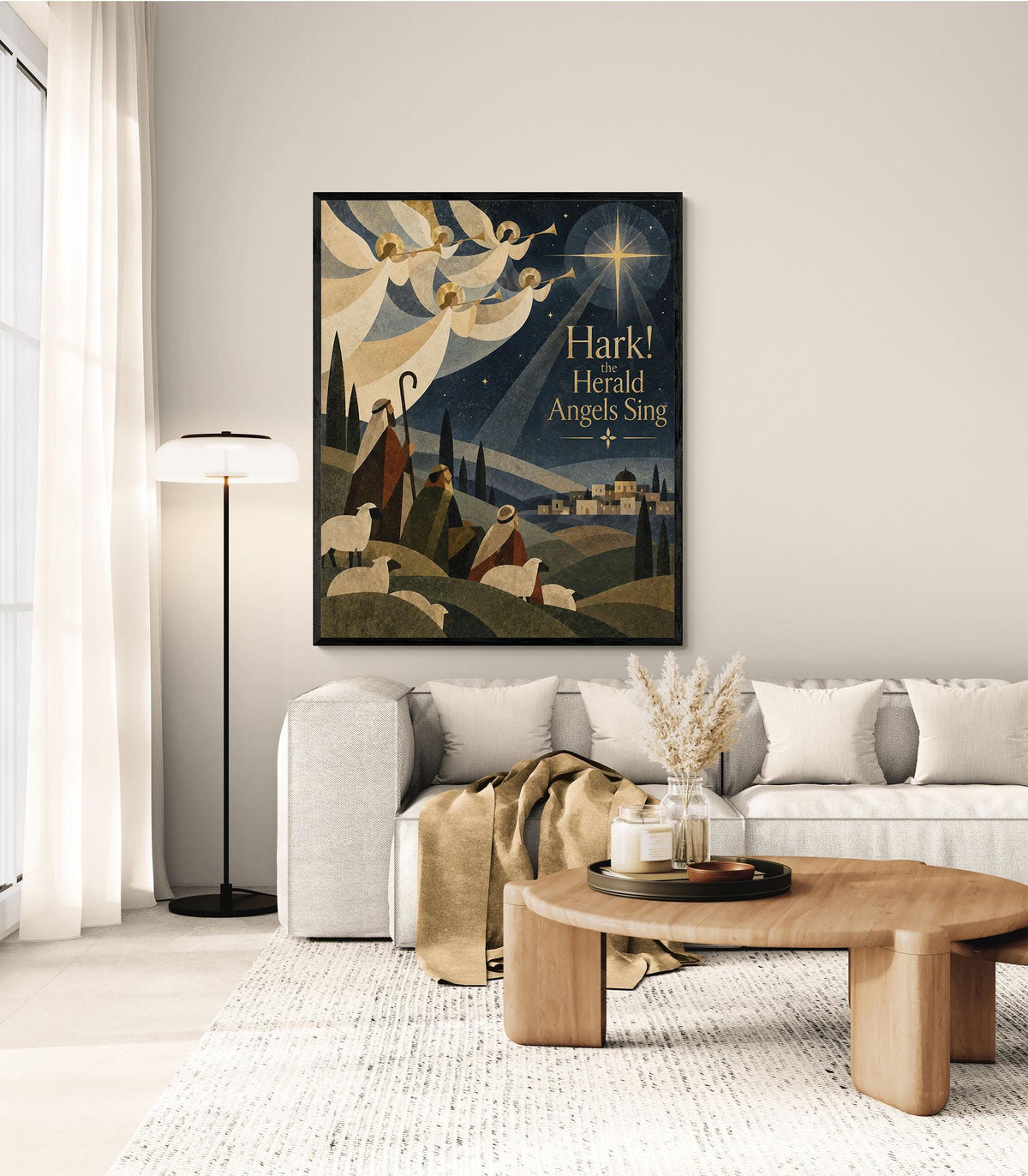 Hark The Herald Angels Sing Wall Art Print, Christmas, Holiday Poem, Home Decor