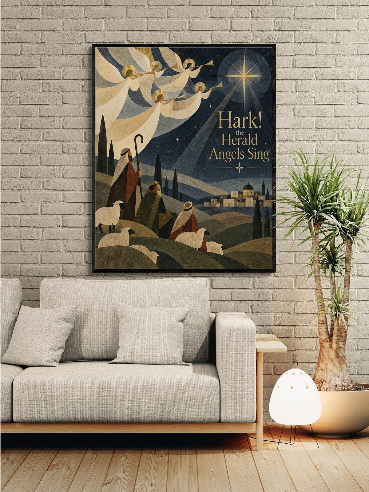Hark The Herald Angels Sing Wall Art Print, Christmas, Holiday Poem, Home Decor