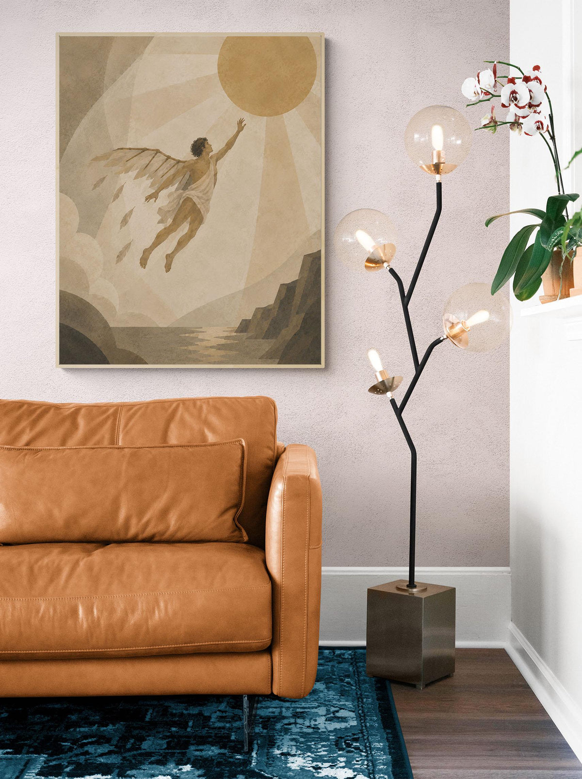 Icarus Flying Too Close To The Sun Art Print | Greek Mythology | Gods and Goddess | Home Decor