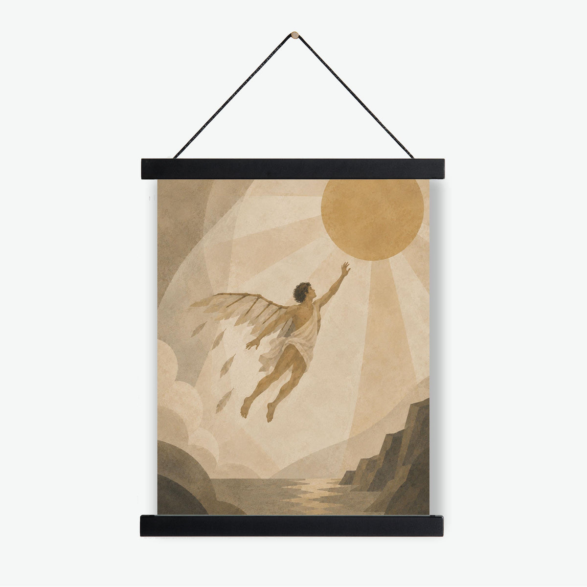 Icarus Flying Too Close To The Sun Art Print | Greek Mythology | Gods and Goddess | Home Decor