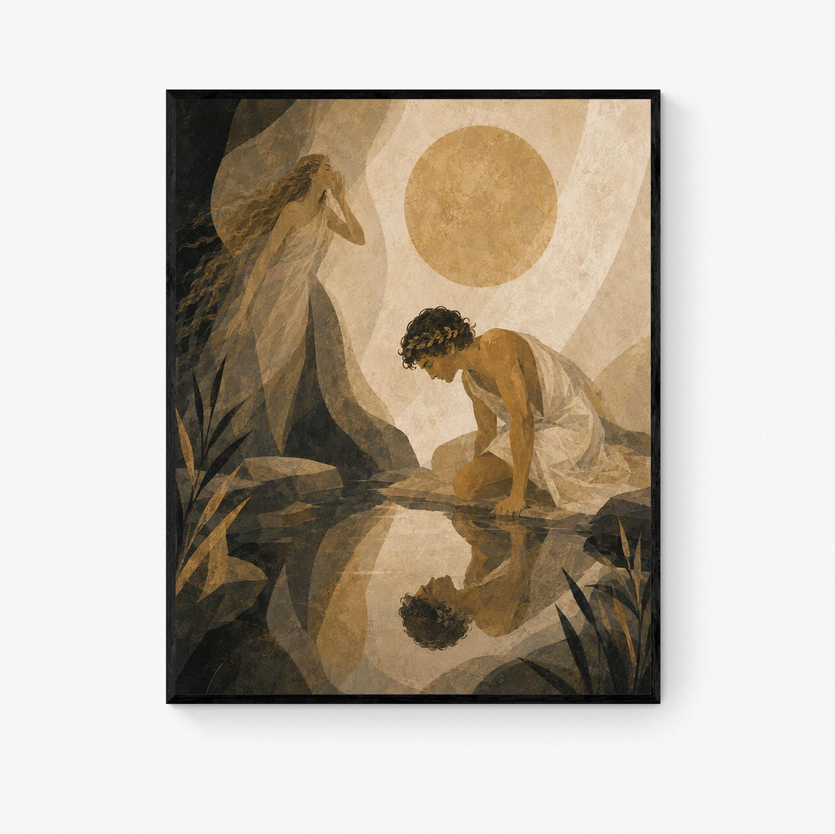 Narcissus And Echo Art Print | Greek Mythology | Gods and Goddess | Home Decor