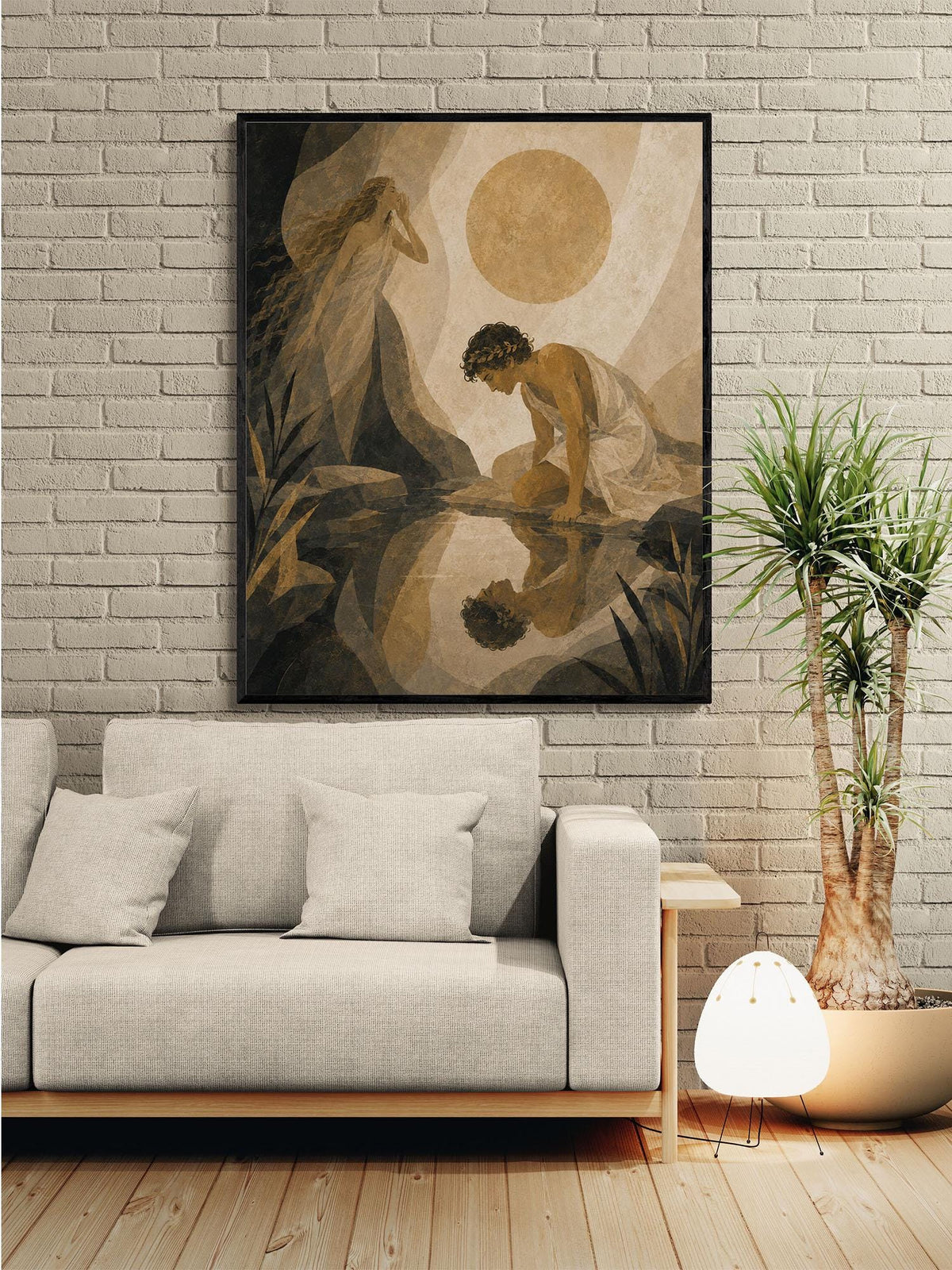 Narcissus And Echo Art Print | Greek Mythology | Gods and Goddess | Home Decor