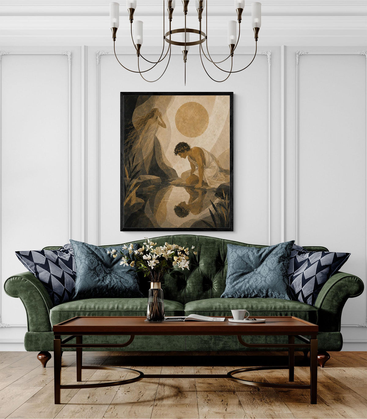 Narcissus And Echo Art Print | Greek Mythology | Gods and Goddess | Home Decor