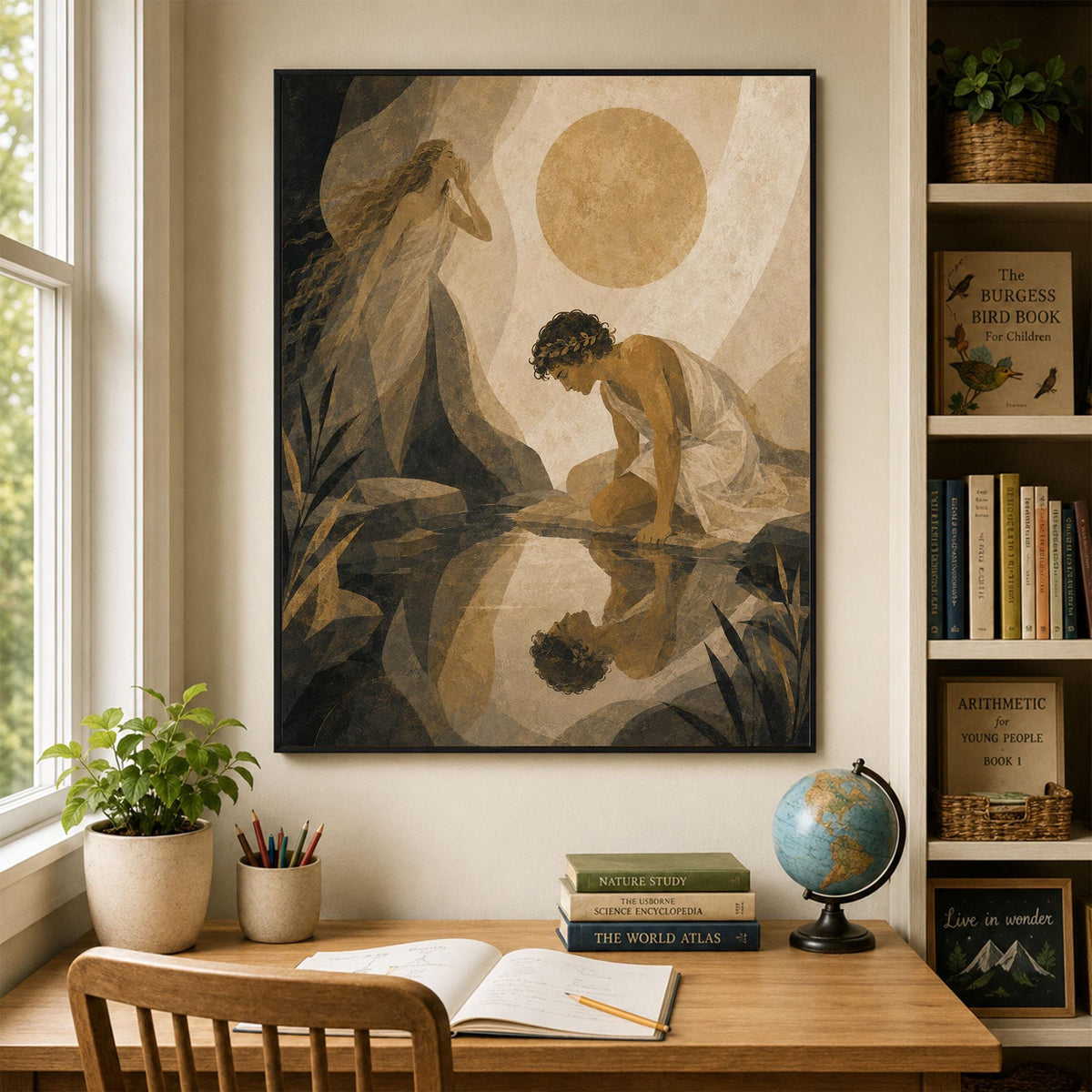 Narcissus And Echo Art Print | Greek Mythology | Gods and Goddess | Home Decor