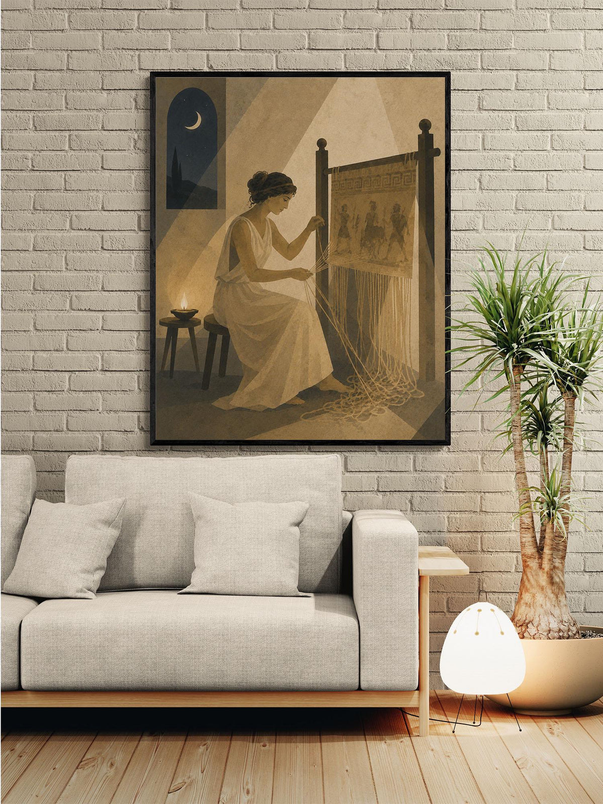 Penelope Unraveling Her Tapestry Art Print | Greek Mythology | Odyssey Gods and Goddess | Home Decor