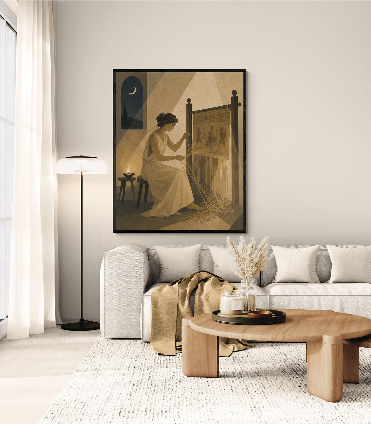 Penelope Unraveling Her Tapestry Art Print | Greek Mythology | Odyssey Gods and Goddess | Home Decor