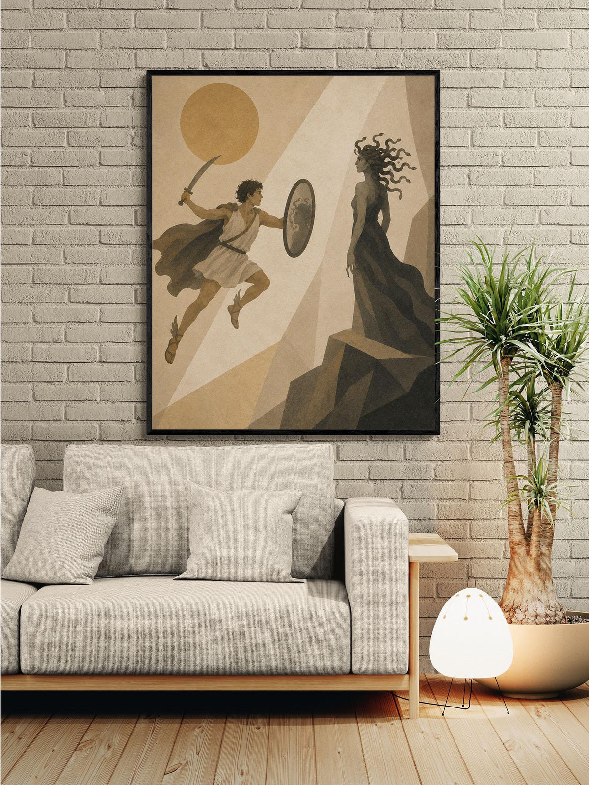 Perseus Fighting Medusa Art Print | Greek Mythology | Gods and Goddess | Home Decor