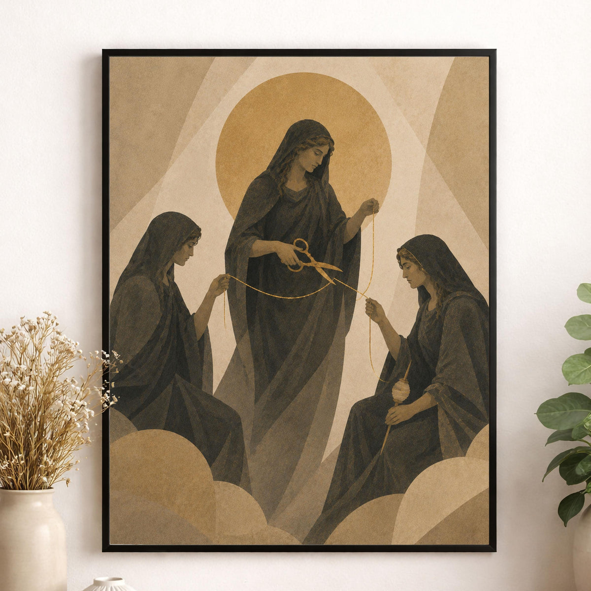 Three Fates And Thread Of Life Art Print | Greek Mythology | Gods and Goddess | Home Decor