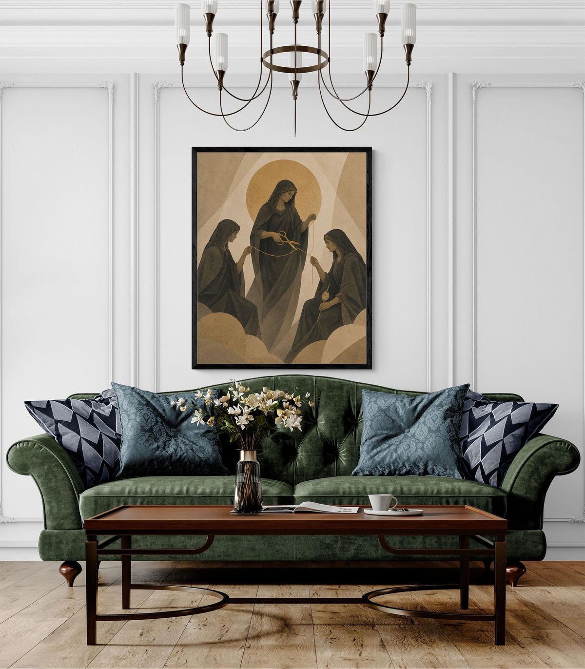 Three Fates And Thread Of Life Art Print | Greek Mythology | Gods and Goddess | Home Decor