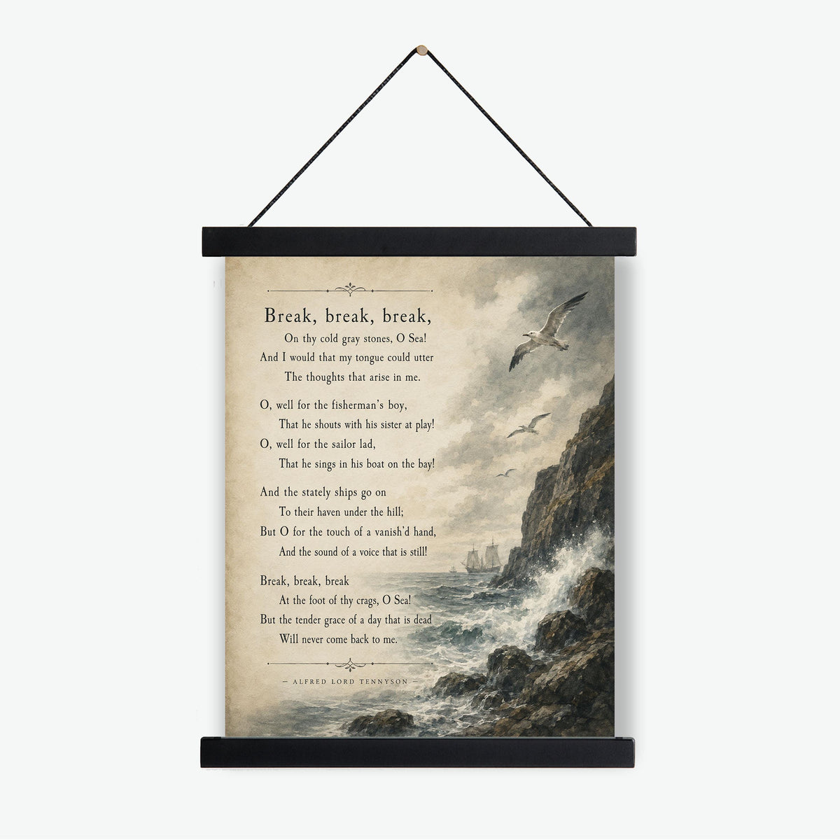 Break by Alfred Lord Tennyson Wall Art Print | Literary Decor | Seascape Gift