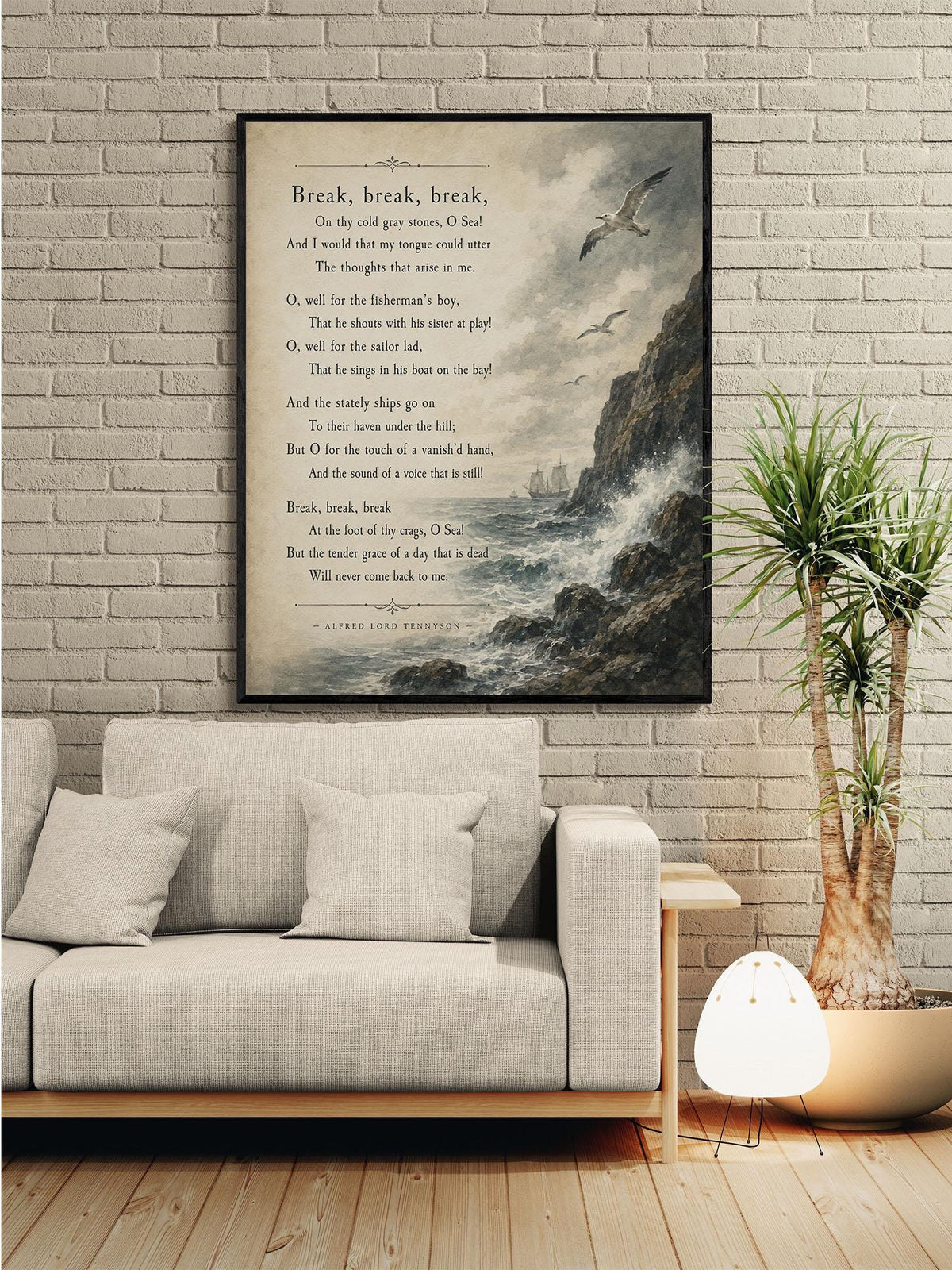 Break by Alfred Lord Tennyson Wall Art Print | Literary Decor | Seascape Gift