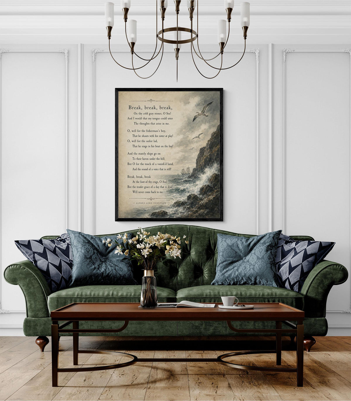Break by Alfred Lord Tennyson Wall Art Print | Literary Decor | Seascape Gift