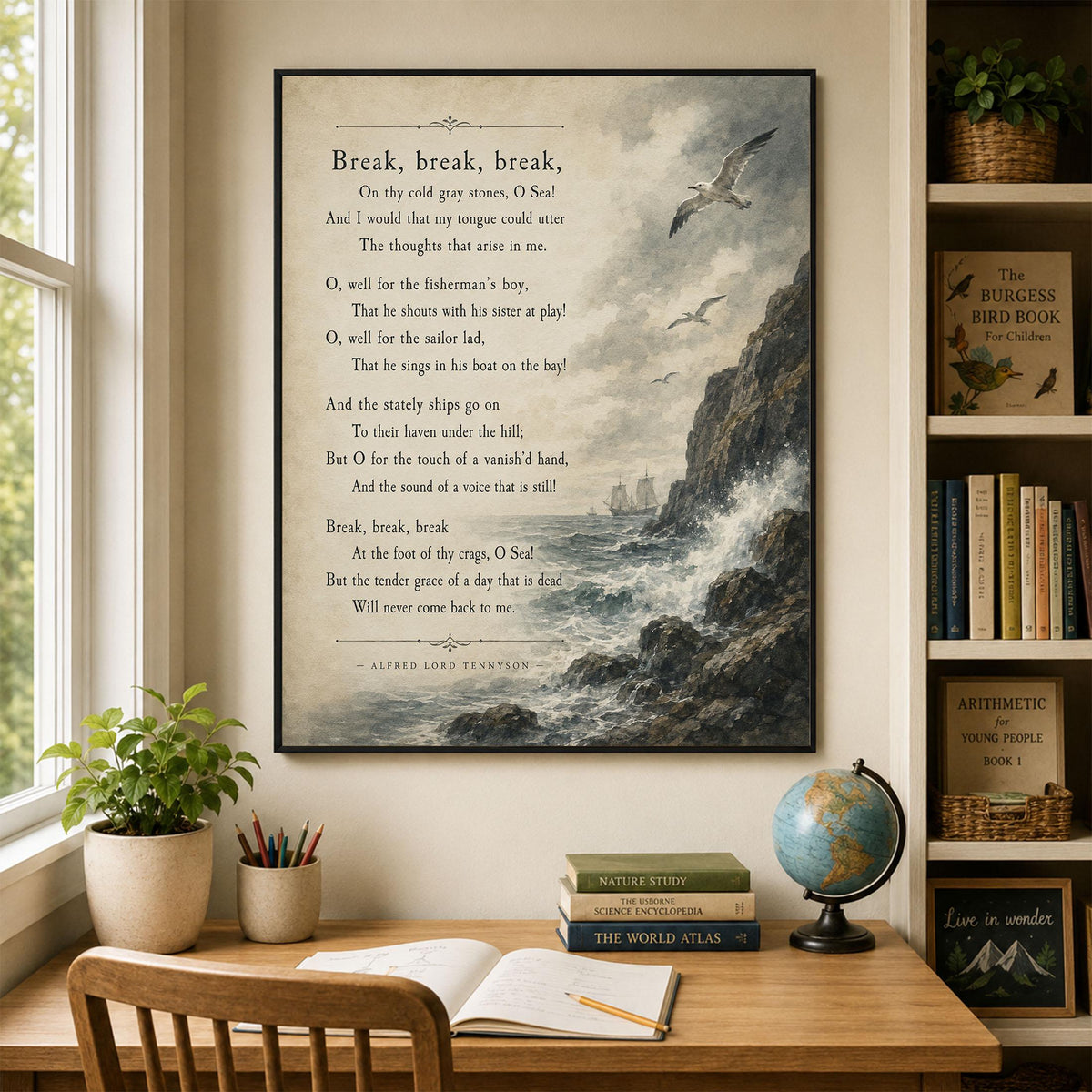 Break by Alfred Lord Tennyson Wall Art Print | Literary Decor | Seascape Gift