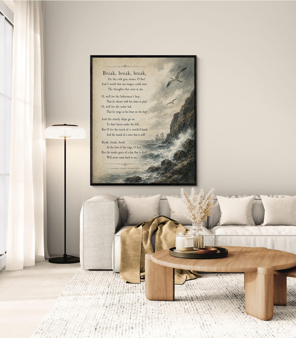 Break by Alfred Lord Tennyson Wall Art Print | Literary Decor | Seascape Gift