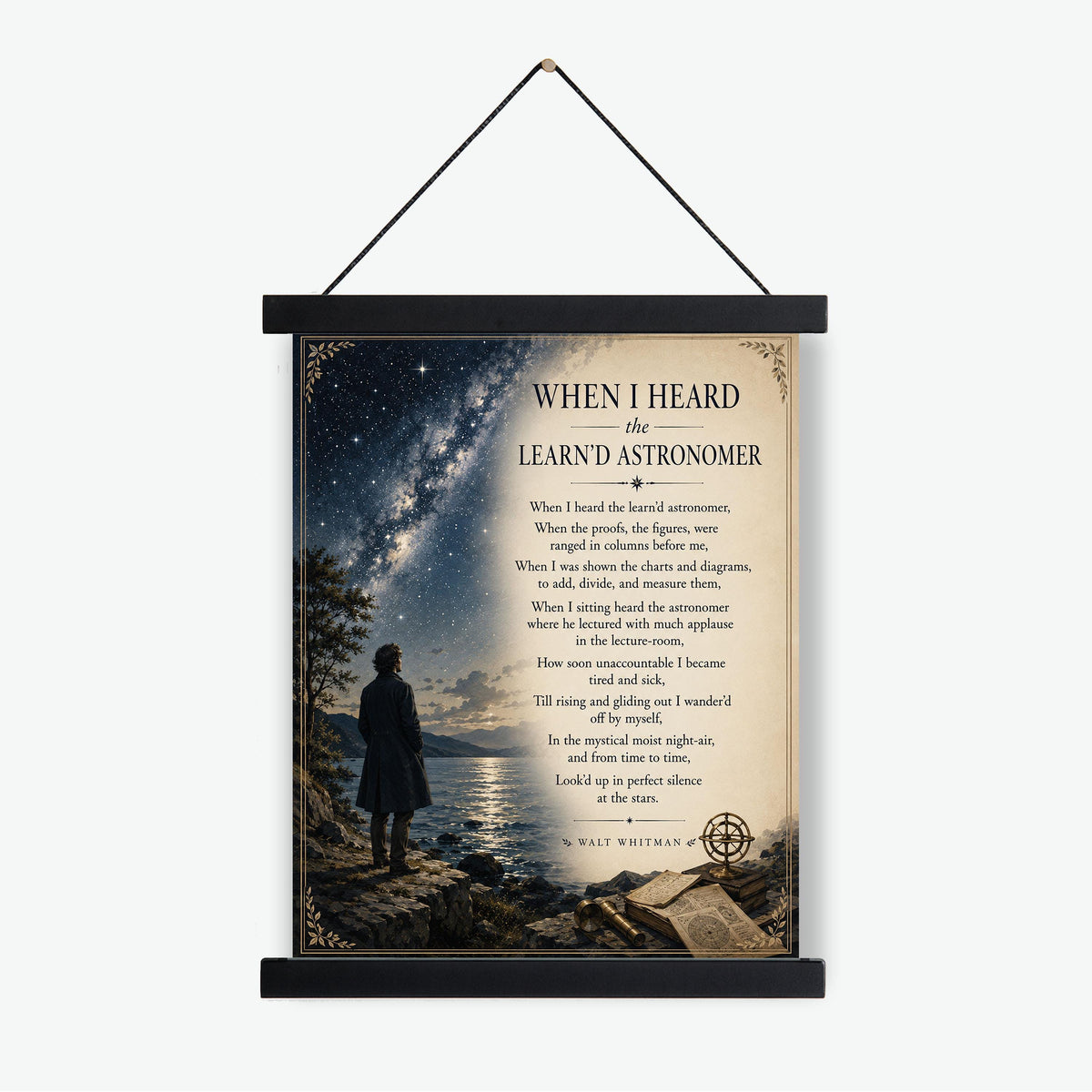 When I Heard The Learnd Astronomer Walt Whitman Wall Art Print | Literary Gift | Landscape Home Decor