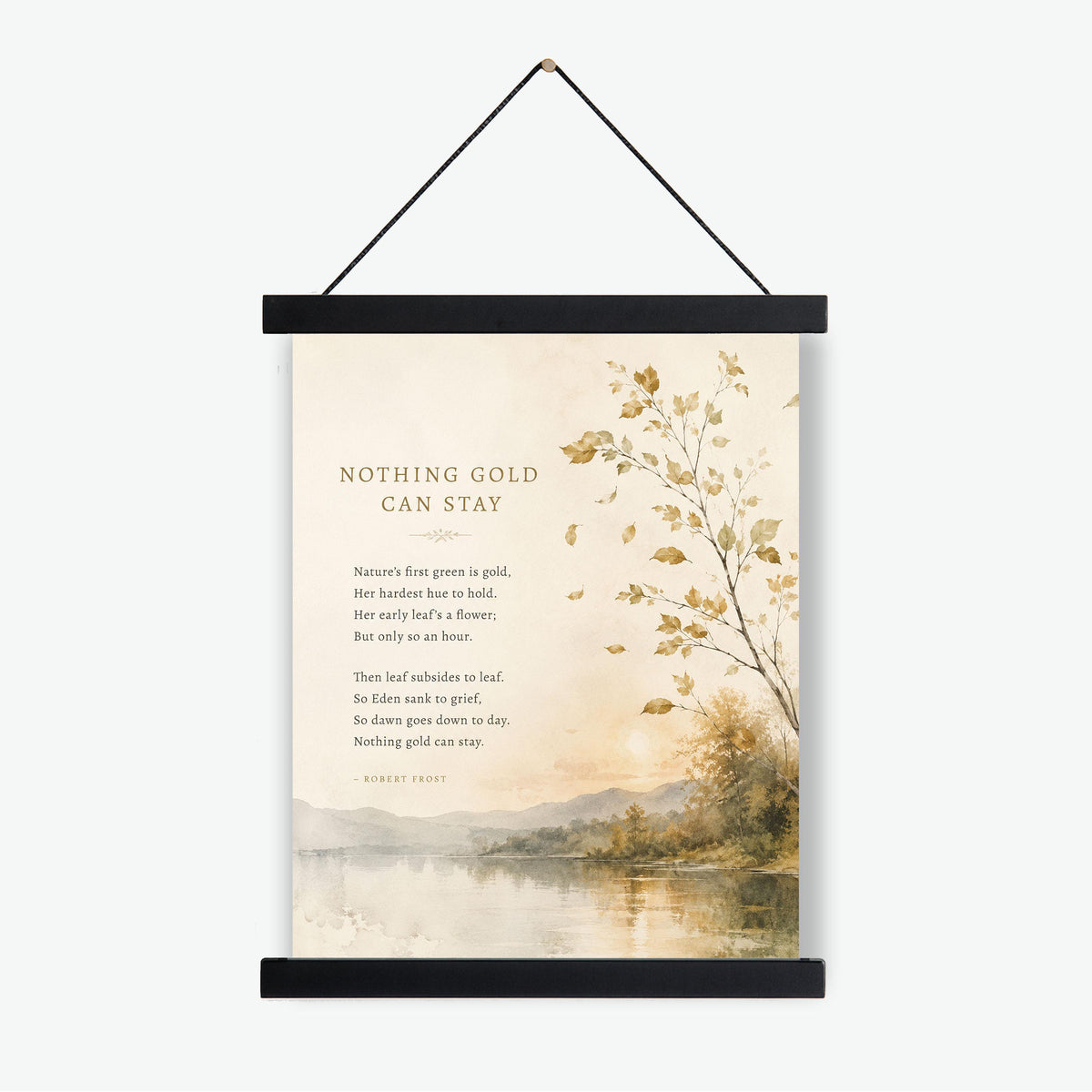 Nothing Gold Can Stay Art Print | Robert Frost | Fall Literature Quote | Thanksgiving Home Decor