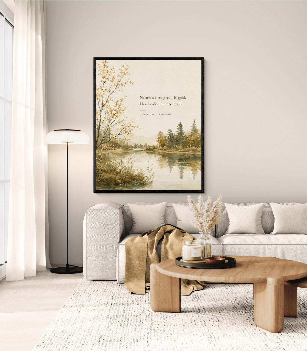 Nature's First Green Is Gold Art Print | Henry David Thoreau | Fall Literature Quote | Thanksgiving Home Decor