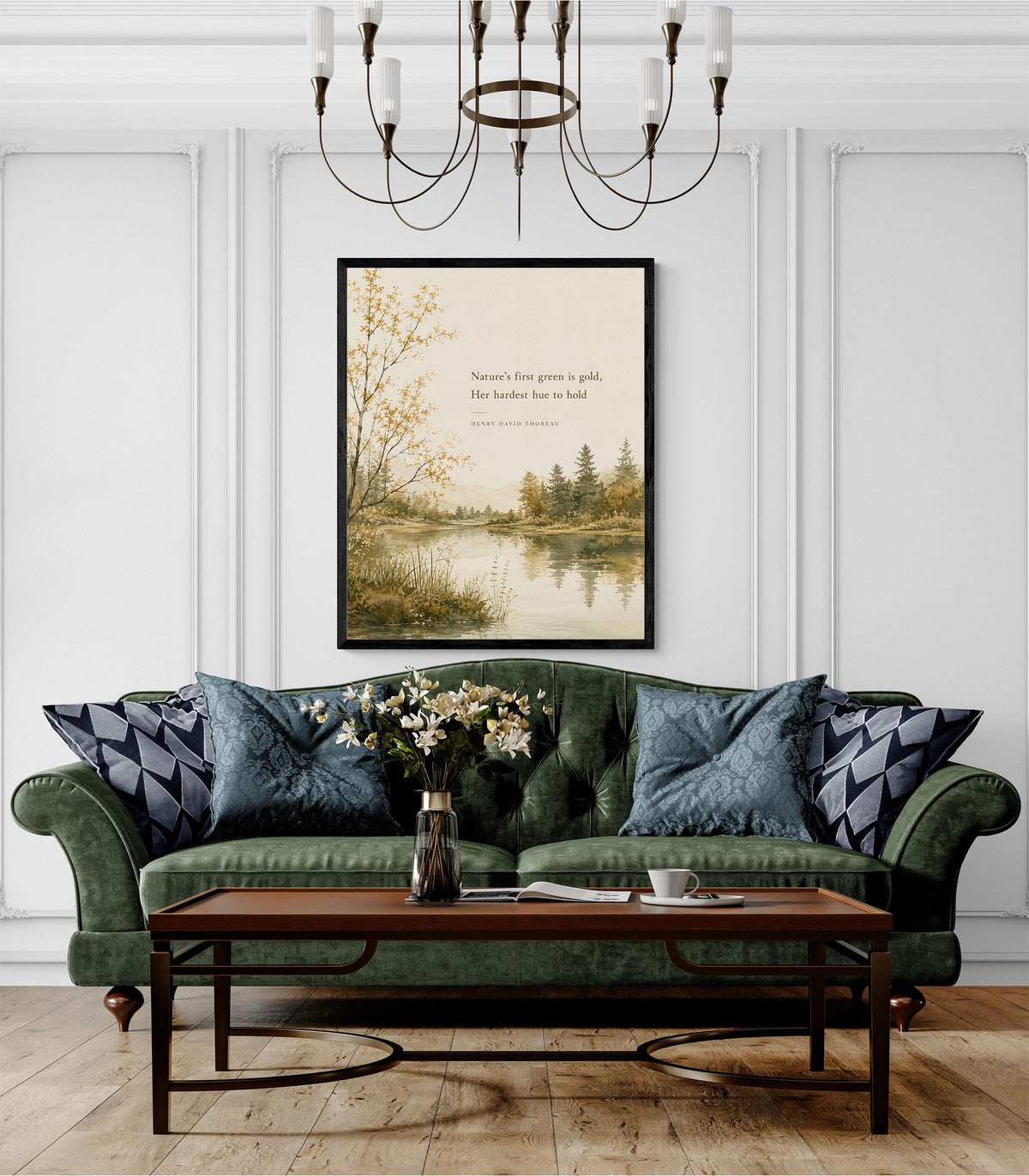 Nature's First Green Is Gold Art Print | Henry David Thoreau | Fall Literature Quote | Thanksgiving Home Decor