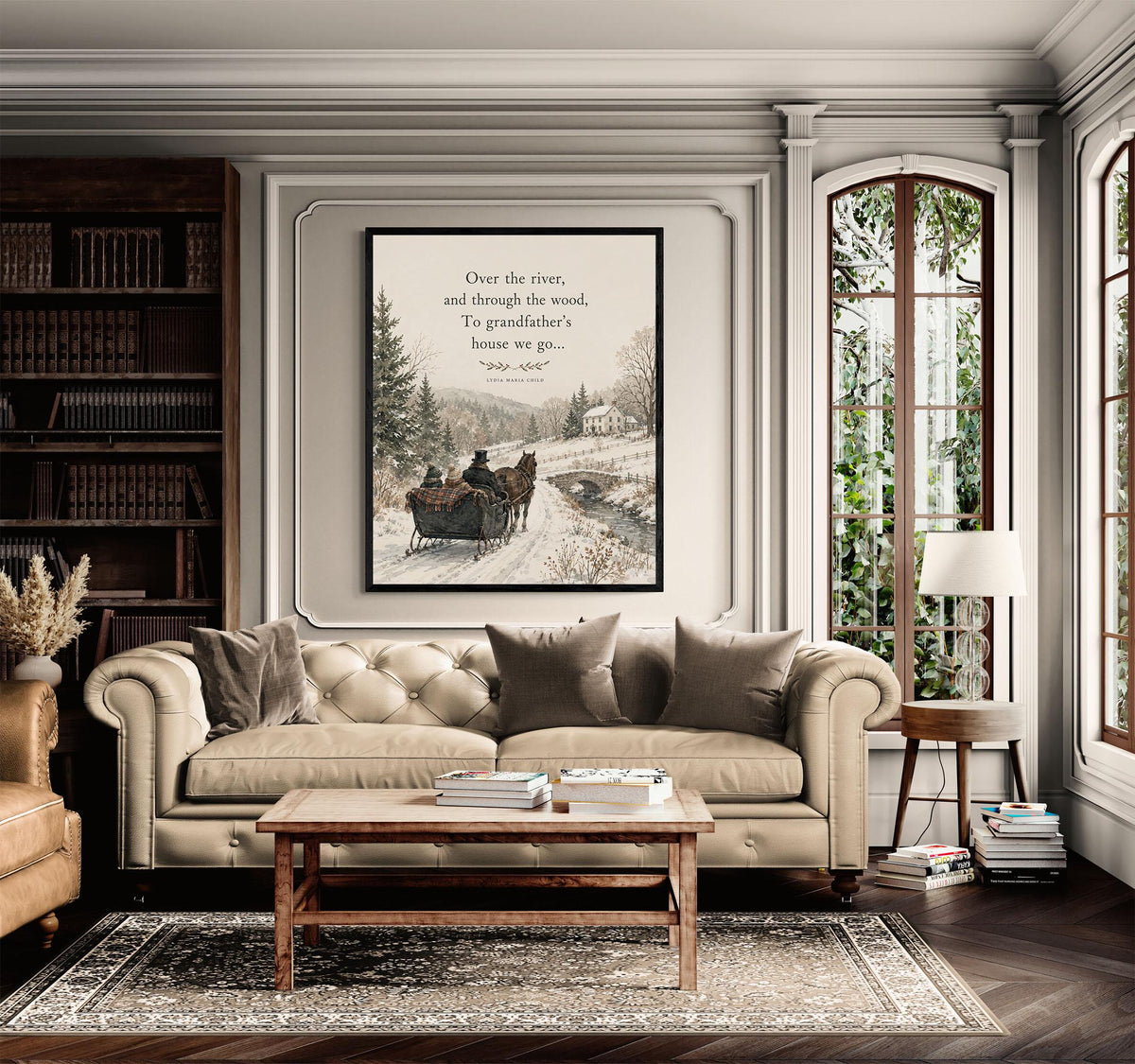 To Grandfather's House We Go Quote Art Print | Lydia Maria Child | Poetry | Literary | Inspirational Home Decor