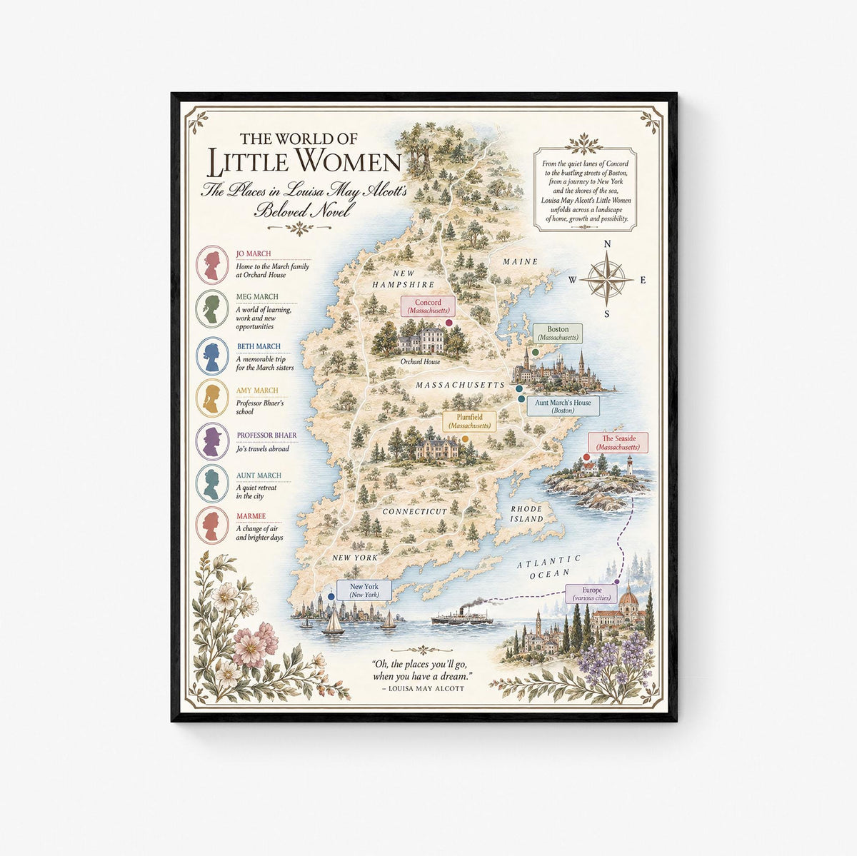 Anne of Green Gables Book Map Art Print, LM Montgomery, Literary Wall Artwork, Home Decor, Library Gift, Classic Novel Poster